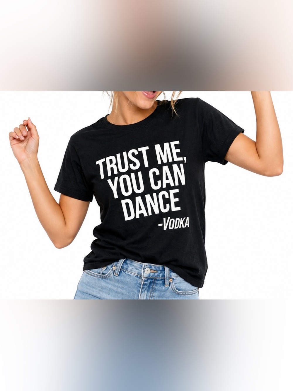 Trust Me You Can Dance Vodka Graphic T-Shirt Black Size Medium